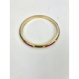Elegant Red and Gold Coach Bangle Bracelet